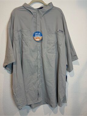 Columbia PFG Omniwick Short Sleeve Shirt Mens 6X Fishing Button Vented Gray NWT